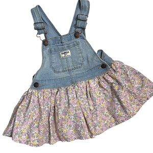 OshKosh B’Gosh Pink Yellow Flower Overall Skirt 2T